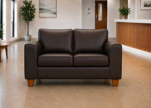 Titan 2 Seater Sofa Finished in Chocolate Vinyl