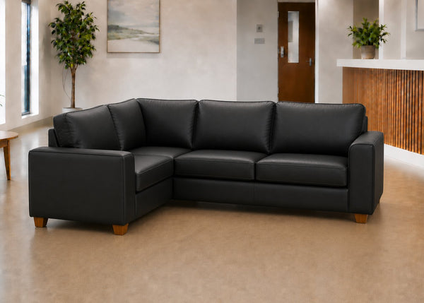 Titan 3+1 Corner Sofa Finished in Black Vinyl