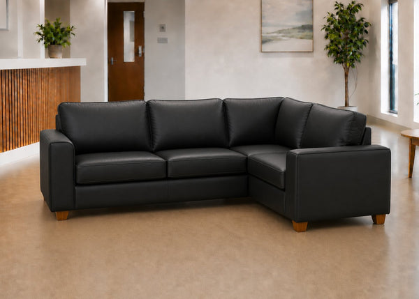 Titan 3+1 Corner Sofa Finished in Black Vinyl