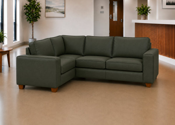 Titan 3+1 Challenging Behaviour Corner Sofa Finished in Aston Bottle Green Vinyl