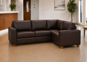 Titan 3+1 Corner Sofa Finished in Chocolate Vinyl
