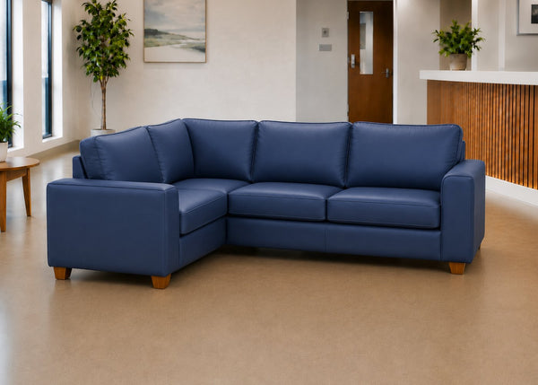 Titan 3+1 Corner Sofa Finished in Blue Vinyl