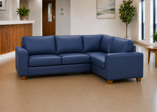 Titan 3+1 Corner Sofa Finished in Blue Vinyl