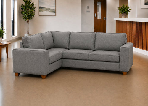 Titan 3+1 Corner Sofa Finished in Grey Flat Weave