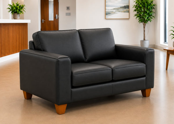 Titan 3 Seater Sofa Finished in Black Vinyl