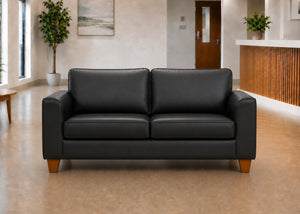 Titan 3 Seater Sofa Finished in Black Vinyl