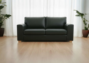 Titan 3 Seater Sofa in Aston Bottle Green Vinyl Finish