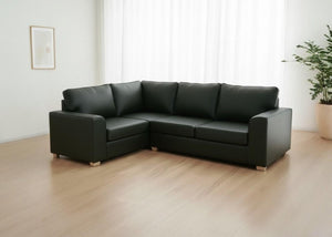 Titan Corner Sofa in Aston Bottle Green Vinyl Finish