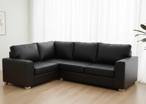 Titan Sofa Finished in Black Vinyl in a 3+1 configuration