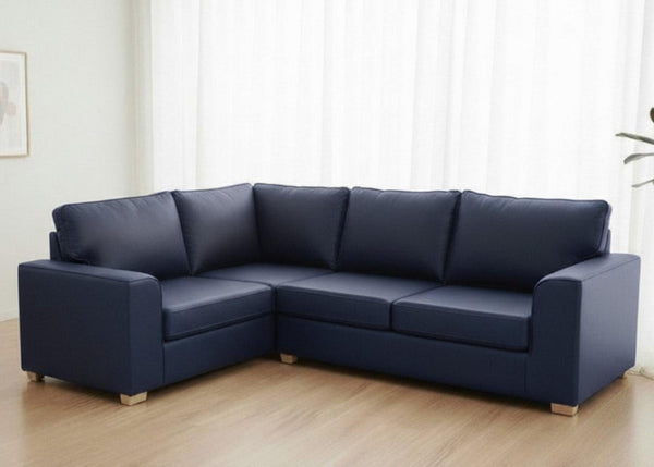 Titan Sofa Finished in Blue Vinyl in a 3+1 configuration
