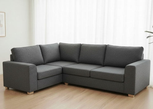 Titan Sofa Finished in Grey Flat Weave Fabric in a 3+1 Configuration