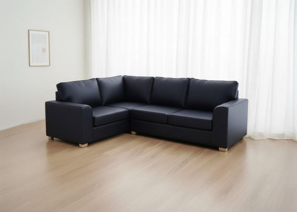 Titan Corner Sofa in Aston Navy Vinyl Finish