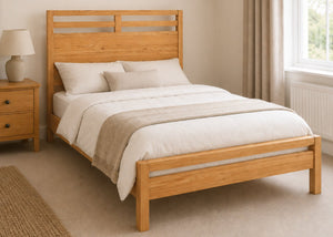 Trelleborg Double Wooden Bed Finished in Antique
