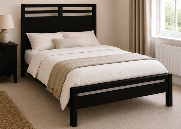 Trelleborg Double Wooden Bed Finished in Black Ash