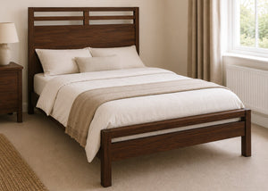 Trelleborg Double Wooden Bed Finished in Chocolate
