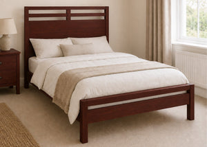 Trelleborg Double Wooden Bed Finished in Mahogany