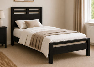 Trelleborg Single Wooden Bed Finished in Black Ash
