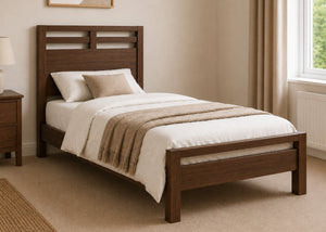 Trelleborg Single Wooden Bed Finished in Chocolate
