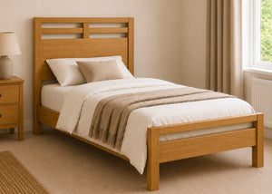 Trelleborg Single Wooden Bed Finished in Oak