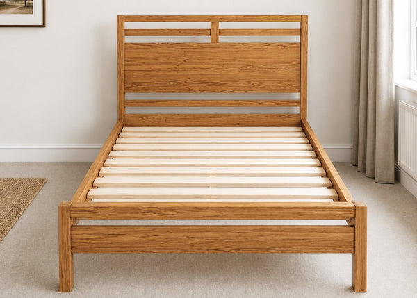 Trelleborg Double Wooden Bed with Solid Wooden Slats