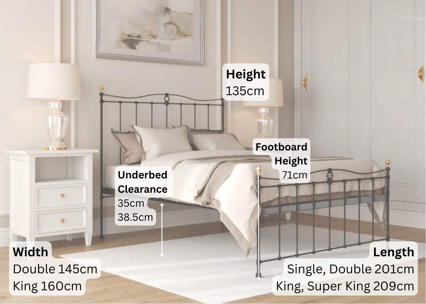 Tula Metal Bed Dimensions