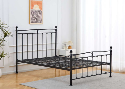 Tunstall Metal Bed with Strong Mesh Base in Black