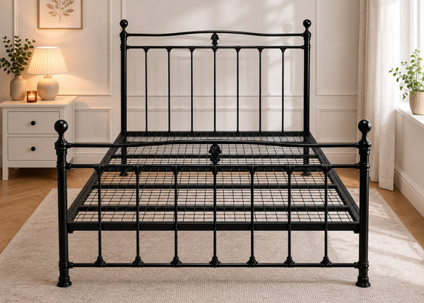 Tunstall Black Metal Bed in Double Size