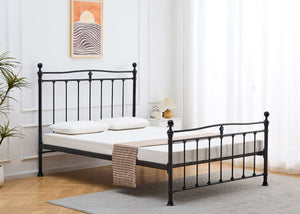 Tunstall Metal Bed Frame with Mattress in Black