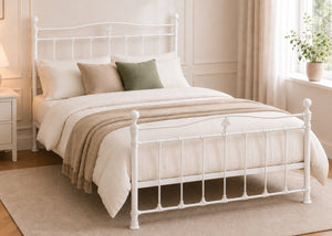 Tunstall White Metal Bed in Double Size