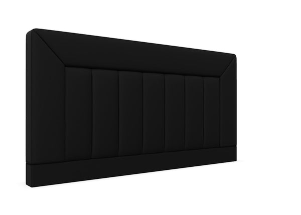 Violet Strutted Headboard Finished in Faux Linen Black