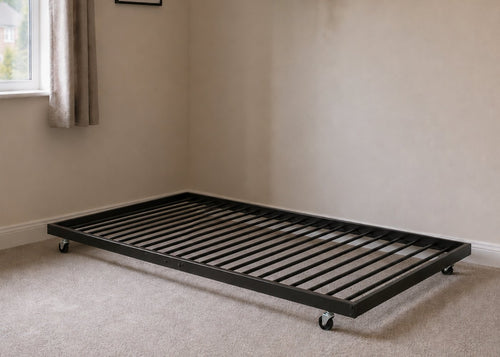 Walton Black Trundle Bed on Castors with Reinforced Slats