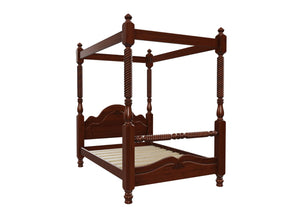 Warsaw 4 Poster Bed Finished in Chocolate Brown Stain