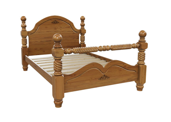 Warsaw Pine Bed Stained In Oak