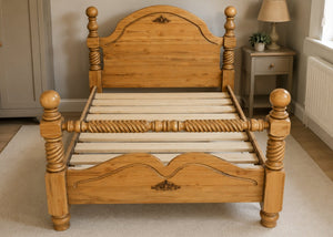 Warsaw Double Wooden Bed with Solid Wooden Slats