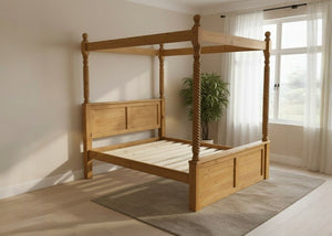 Warsaw Four Poster in Oak Finish