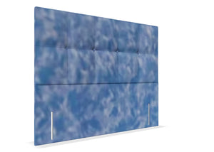 Ivy Floor Standing Headboard in Faux Linen Waterproof Blue