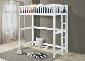 Beccles Wooden High Sleeper with Mattress in White, Single Size