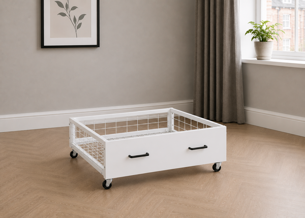 White Metal Storage Drawer