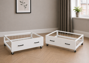 Pair of Metal Storage Drawers in White
