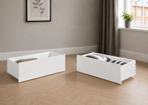 Wooden Underbed Storage Drawers in White