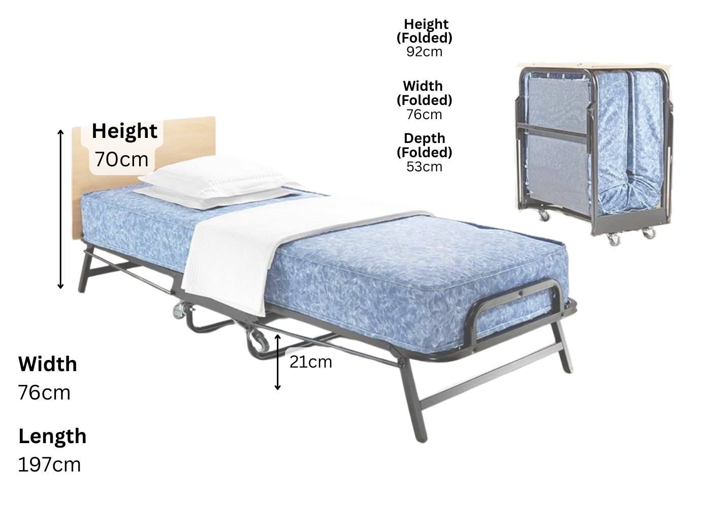Heavy Duty Waterproof Single Folding Bed Reinforced Beds