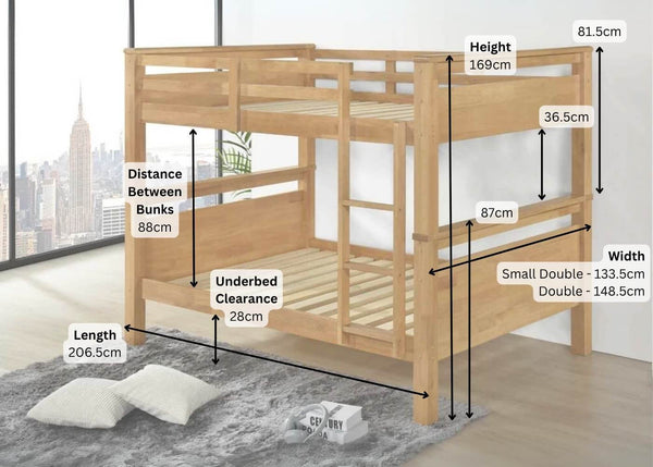 Wooden Quad Bunk Dimensions