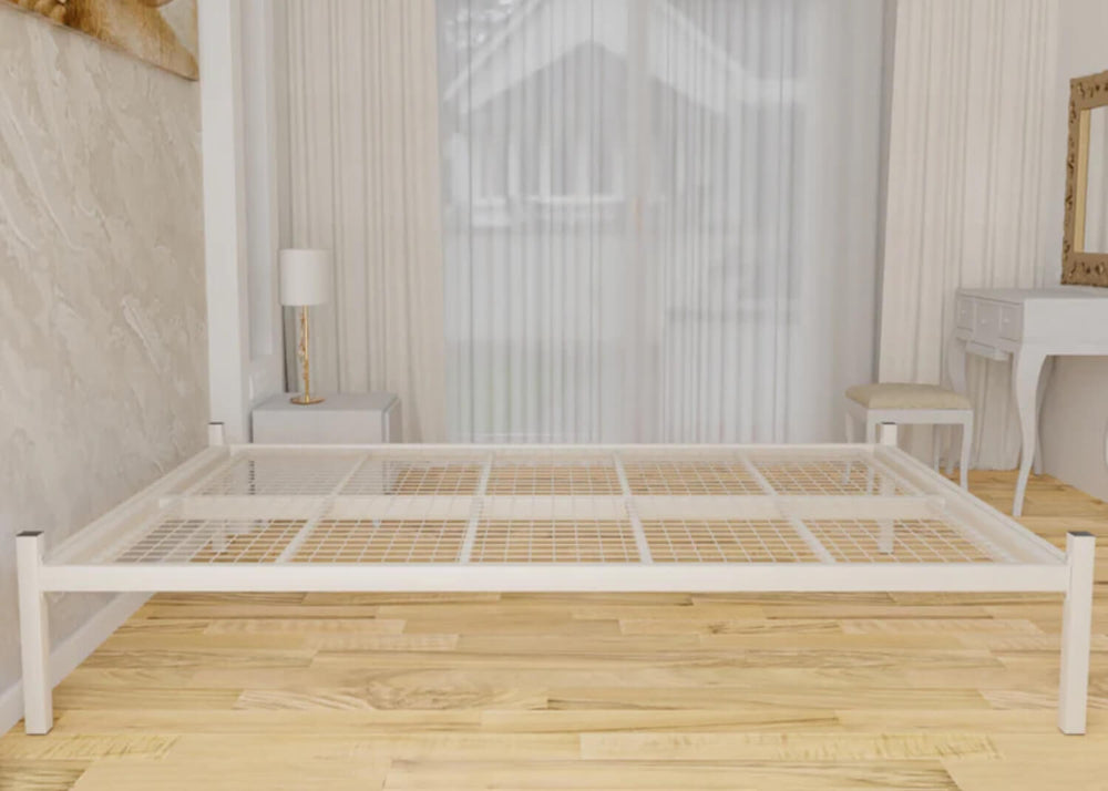 Metal Platform Bed Frame in Black | Mesh Base | Double