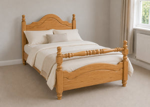 Yukon Double Wooden Bed with Rail End | Antique Stain