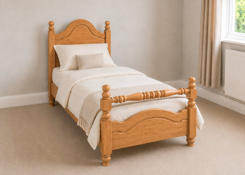 Yukon Single Wooden Bed with Rail End | Antique Stain