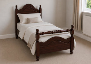 Yukon Single Wooden Bed with Rail End | Chocolate Stain