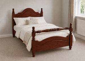 Yukon Double Wooden Bed with Rail End | Mahogany Stain