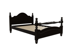 Yukon Wooden Rail End Bed Finished in Stained Black Ash