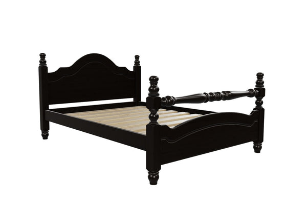 Yukon Wooden Rail End Bed Finished in Stained Black Ash