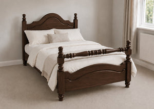 Yukon Double Wooden Bed with Rail End | Chocolate Stain